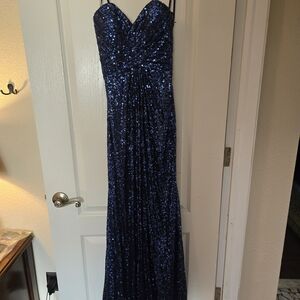 La Femme Midnight Blue Gown